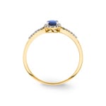 Damenring 750/18 K Gelbgold mit Saphir oval & Diamanten 0.08 ct H/si - RI-46628-SAF-GG