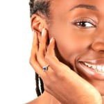 Damenring 750/18 K Gelbgold mit Saphir oval und Diamanten 0.12 ct H/si - RI-52431-SAF-GG