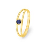 Damenring 750/18 K Gelbgold mit Saphir rund