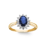 Damenring 750/18 K Gelbgold mit Saphir und Zirkonia - 08PE46BSZ