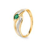 Bague or jaune 750/18 ct avec émeraude