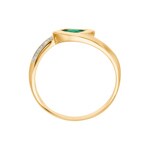 Damenring 750/18 K Gelbgold mit Smaragd & Diamanten 0.05 ct H/si Ø 54 - PR5750/01-1