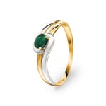 Damenring 750/18 K Gelbgold mit Smaragd