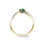 Ring 750/18 K Yellow Gold with oval Emerald and Diamonds 0.01ct. - MI045BEB5