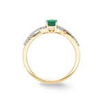 Damenring 750/18 K Gelbgold mit Smaragd oval und Diamanten 0.13 ct H/si - RI-52471-SMA-GG