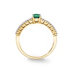 Damenring 750/18 K Gelbgold mit Smaragd oval und Diamanten 0.16 ct H/si - RI-52591-SMA-GG