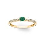 Ring 750/18 K Yellow Gold with Emerald Oval and Cubic Zirconia - 8PA825JEZ