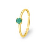 Ring 750/18 K Yellow Gold with round Emerald