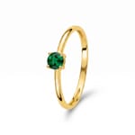 Ring 750/18 K Yellow Gold with round Emerald