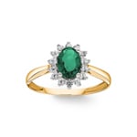 Ring 750/18 K Yellow Gold with Emerald and Cubic Zirconia - 08PE46BEZ