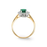 Ring 750/18 K Yellow Gold with Emerald and Cubic Zirconia - 08PE46BEZ