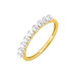 Damenring 750/18 K Gelbgold mit Süsswasserzuchtperlen Ø 2.5mm