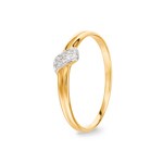 Ring 750/18 K Yellow Gold with Cubic Zirconia, Fantasy
