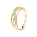 Ring 750/18 K Yellow Gold with Cubic Zirconia, Fantasy