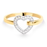 Ring 750/18 K Yellow Gold Heart with Cubic Zirconia - 08SA801BZ