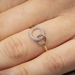 Ring 750/18 K Yellow Gold Circles with Cubic Zirconia - 1.3065.Z3