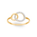 Ring 750/18 K Yellow Gold Circles with Cubic Zirconia - 1.3065.Z3