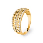 Damenring 750/18 K Gelbgold mit Zirkonia Ø 52