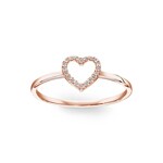 Ring 750/18 K Rose Gold Heart with Diamonds 0.05 ct H/si - RO2RG