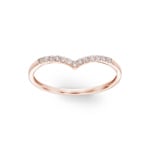 Ring 750/18 K Rose Gold with Diamonds 0.10 ct H/si, V-Form - RI-70099-RG