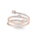 Bague or rosé 750/18 ct avec diamants 0.50 ct H/si - RI-69574-RG