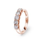 Bague or rosé 750/18 ct avec diamants 1.00 ct H/si