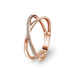 Damenring 750/18 K Roségold mit Zirkonia, Fantasie