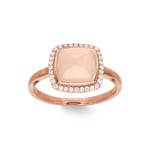 Damenring 750/18 K Rotgold mit Achat und Diamanten 0.13ct H/si - RFA3007