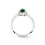 Ring 750/18 K White Gold, Diamonds 0.11 ct H/si & Emerald 0.34 ct - RI-095373-SMA-WG