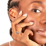 Ring 750/18 K White Gold, Diamonds 0.17 ct H/si & Sapphire 0.52 ct - RI-095813-SAF-WG