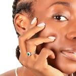 Bague or gris 750/18 ct avec diamants 0.17 ct H/si & émeraude 0.38 ct - RI-095813-SMA-WG