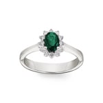 Bague or gris 750/18 ct avec diamants 0.17 ct H/si & émeraude 0.38 ct - RI-095813-SMA-WG