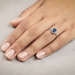 Bague or gris 750/18 ct avec diamants 0.22 ct H/si et saphir 1.00 ct - RI-097267-SAF-WG