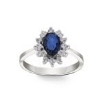 Bague or gris 750/18 ct avec diamants 0.22 ct H/si et saphir 1.00 ct - RI-097267-SAF-WG