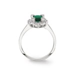 Bague or gris 750/18 ct avec diamants 0.22 ct H/si et émeraude 0.62 ct - RI-097267-SMA-WG