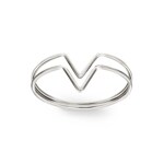 Bague or gris 750/18 ct, double V - 11391GR
