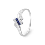 Bague or gris 750/18 ct avec 3 saphirs