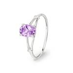 Damenring 750/18 K Weissgold mit Amethyst