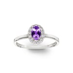 Damenring 750/18 K Weissgold mit Amethyst und Zirkonia - 8FA589GAZ