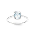 Ring 750/18 K White Gold with oval Aquamarine - 1744GAM
