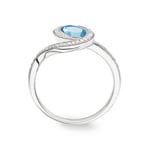 Damenring 750/18 K Weissgold mit Blautopas & Diamanten 0.21 ct H/si Ø 56 - PR11490/04