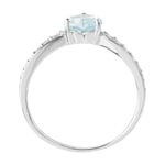 Ring 750/18 K White Gold with Blue Topaz & Cubic Zirconia - 1.7045.T1