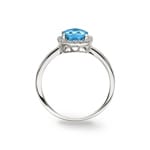 Bague or gris 750/18 ct avec topaze bleue coussin et diamants 0.06 ct H/si - RI-47241-TOP-WG