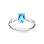 Ring 750/18 K White Gold with oval Blue Topaz - 08FA480GT