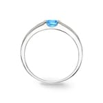 Bague or gris 750/18 ct avec topaze bleue ronde - 1.4104.T1