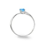 Ring 750/18 K White Gold with round Blue Topaz - 1.7046.T1
