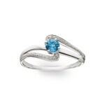 Ring 750/18 K White Gold with round Blue Topaz - 1.7046.T1