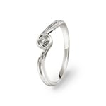 Damenring 750/18 K Weissgold mit Diamant 0.04 ct H/si