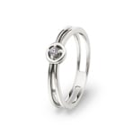 Bague or gris 750/18 ct avec diamant 0.04 ct H/si