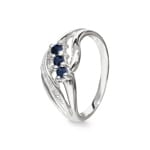 Ring 750/18 K White Gold with Diamonds 0.01 ct H/Si and Sapphires - PR08245-2-WG
